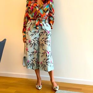 100% Silk Floral Print Pants.